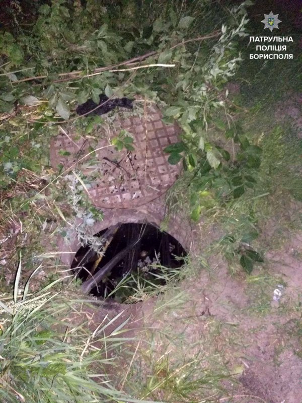 Патрульні Борисполя спіймали на гарячому чоловіка, який намагався викрасти мідний кабель