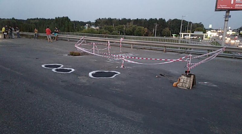 На аварійному мосту біля Щасливого активісти посадили чорнобривці