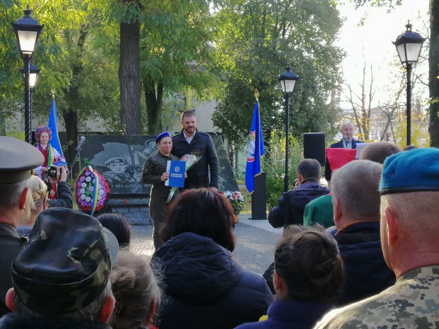 В Борисполі відбувся мітинг з нагоди Дня захисників та захисниць України