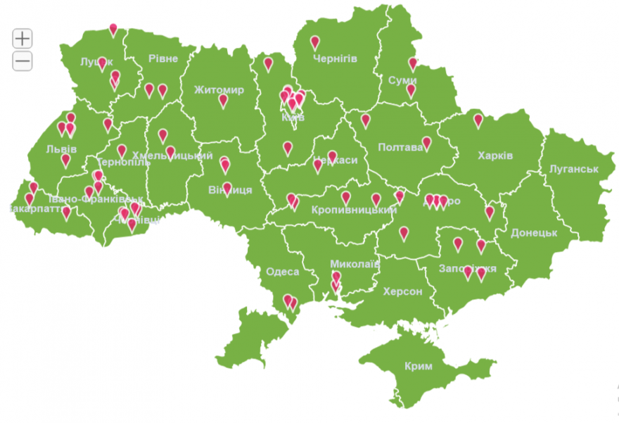 КУСТ створив першу в Україні мапу підтримки жінок