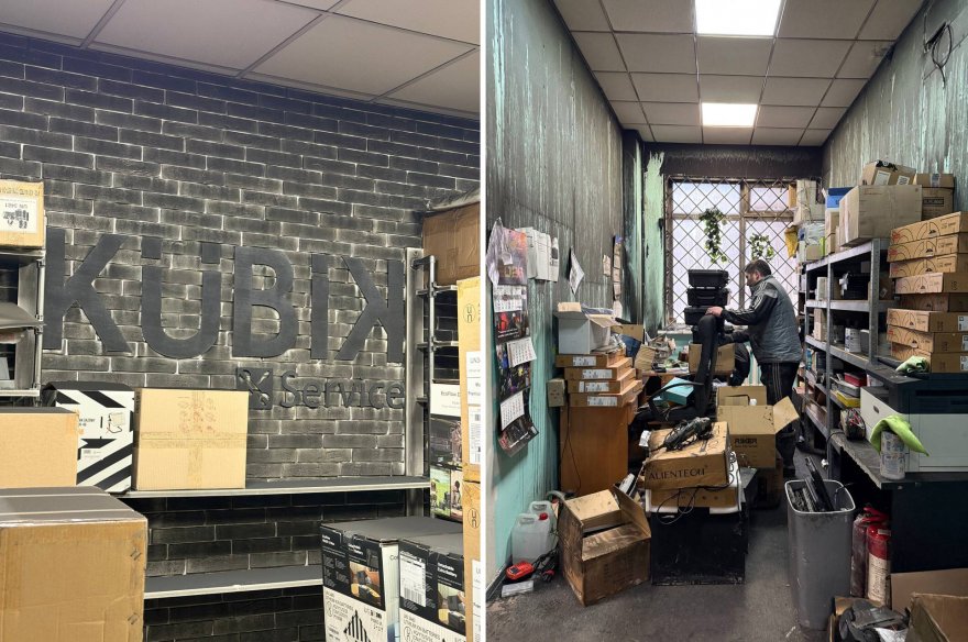 Магазин «Kубік» у Борисполі постраждав через потрапляння уламків Магазин «Kубік» у Борисполі постраждав через потрапляння уламків